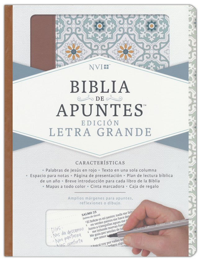 Biblia de apuntes NVI - Letra grande Azulejos